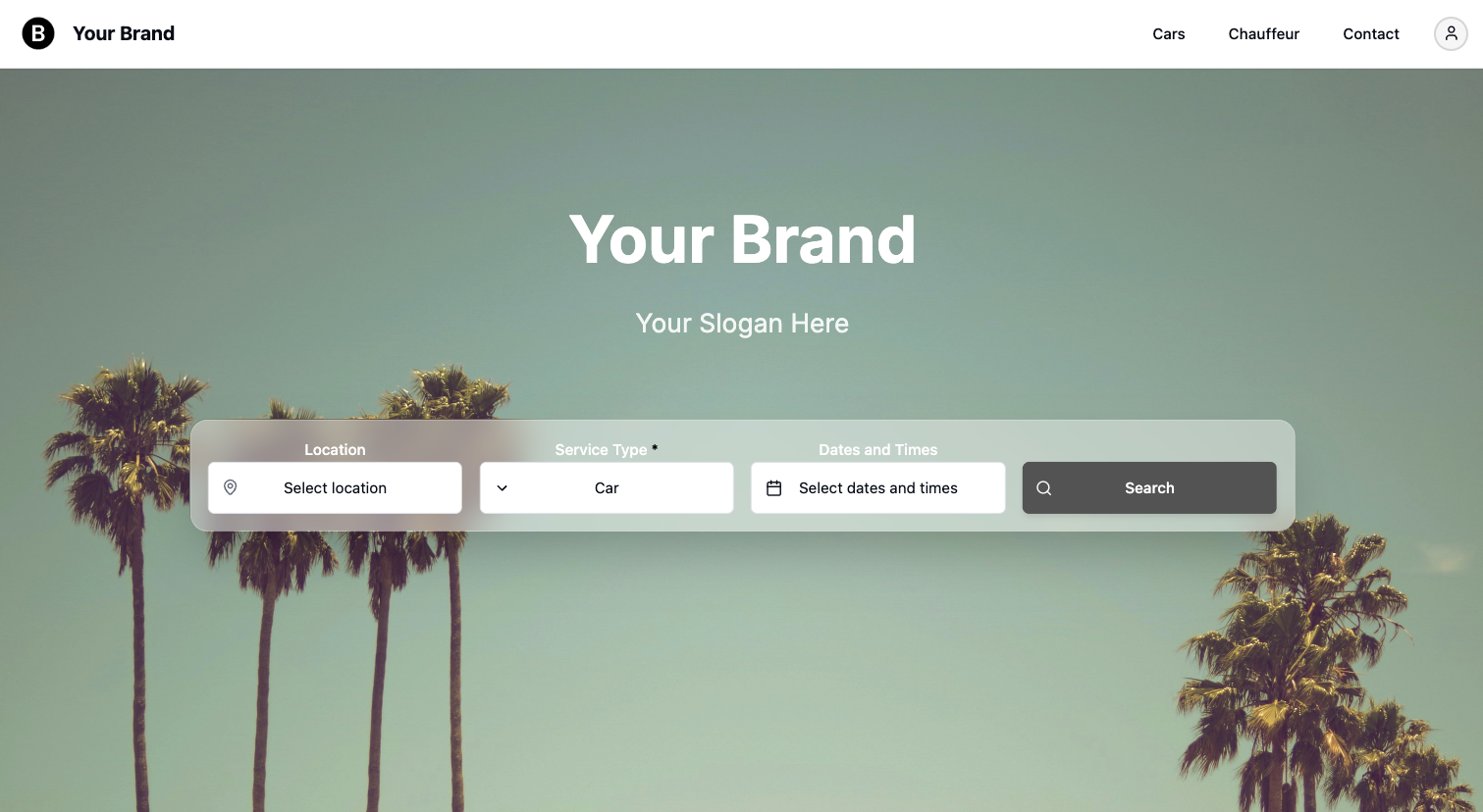 Example operator storefront with live availability search